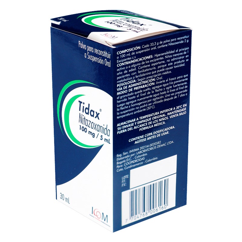TIDAX 100 MG SUSPENSION 30 ML ICOM - Imagen 2