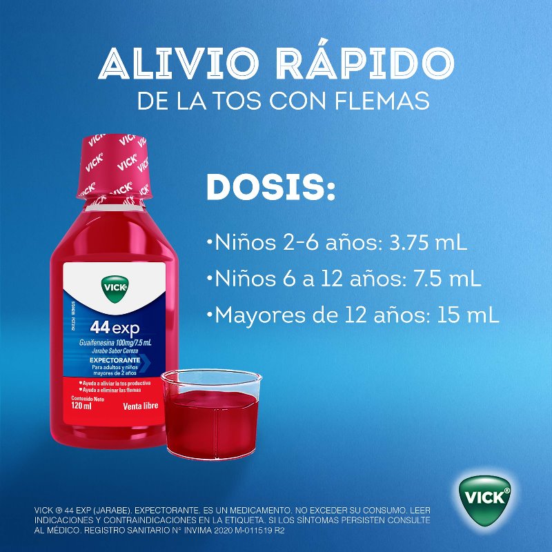 VICK 44 EXP NINOS ADULTOS JBE 120 ML - Imagen 3
