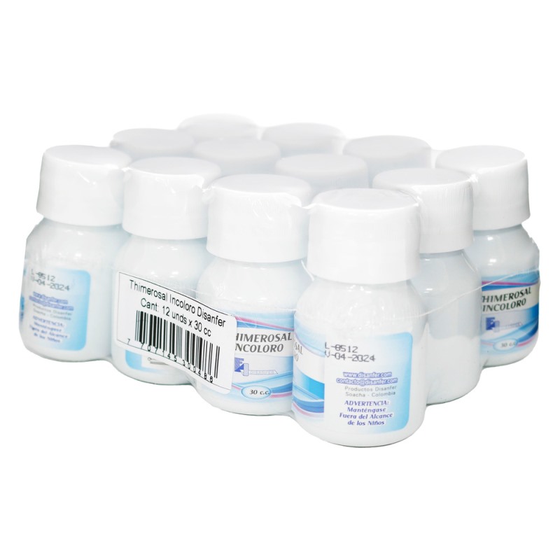 THIMEROSAL INCOLORO 30 ML 12 UNDS - Imagen 2