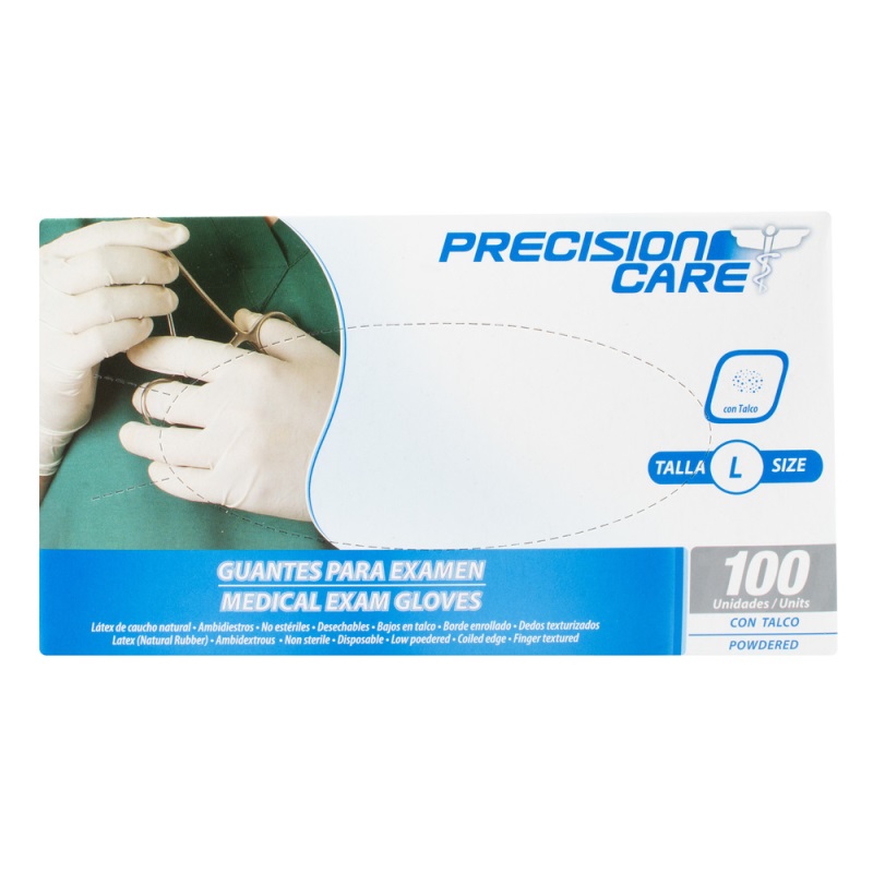 GUANTE DESECH.PRECISION LATEX 100 UND L