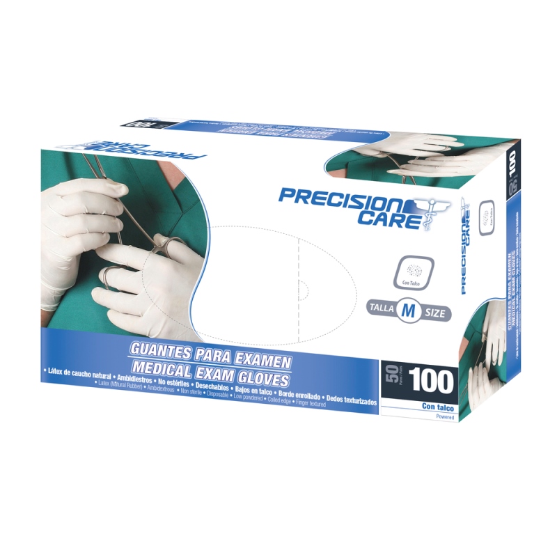 GUANTE DES.PRECISION LATEX 100 UND M