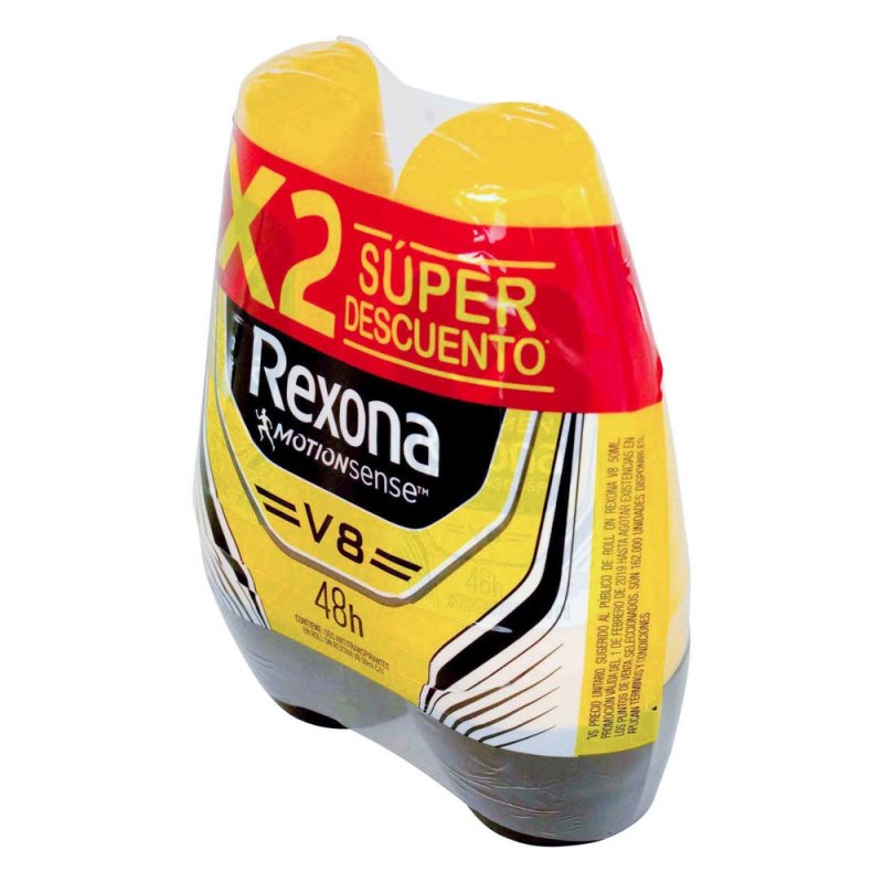 2 DTE REXONA ROLLON MEN V8 50 ML S.D. H - Imagen 2