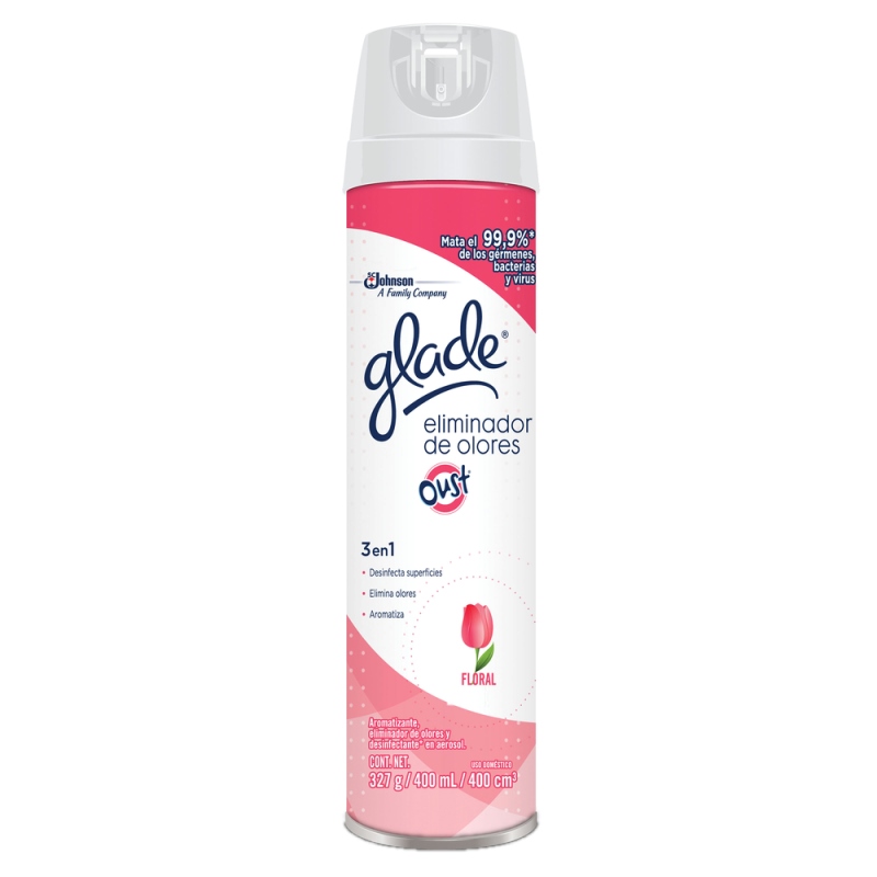 ELIMINADOR OLOR.GLADE OUST FLORAL 400 ML