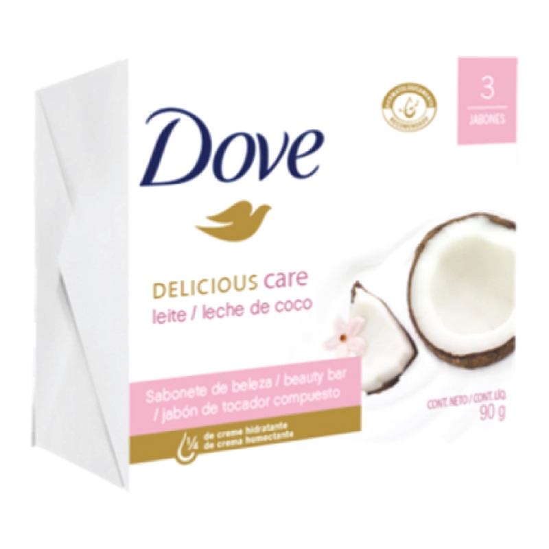 3 JAB.DOVE LECHE DE COCO 90 GR