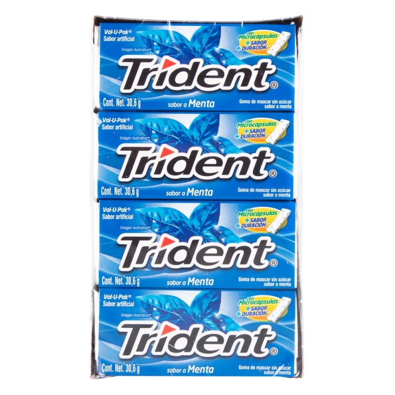 CHICLE TRIDENT EVUP MENTA 12 UND