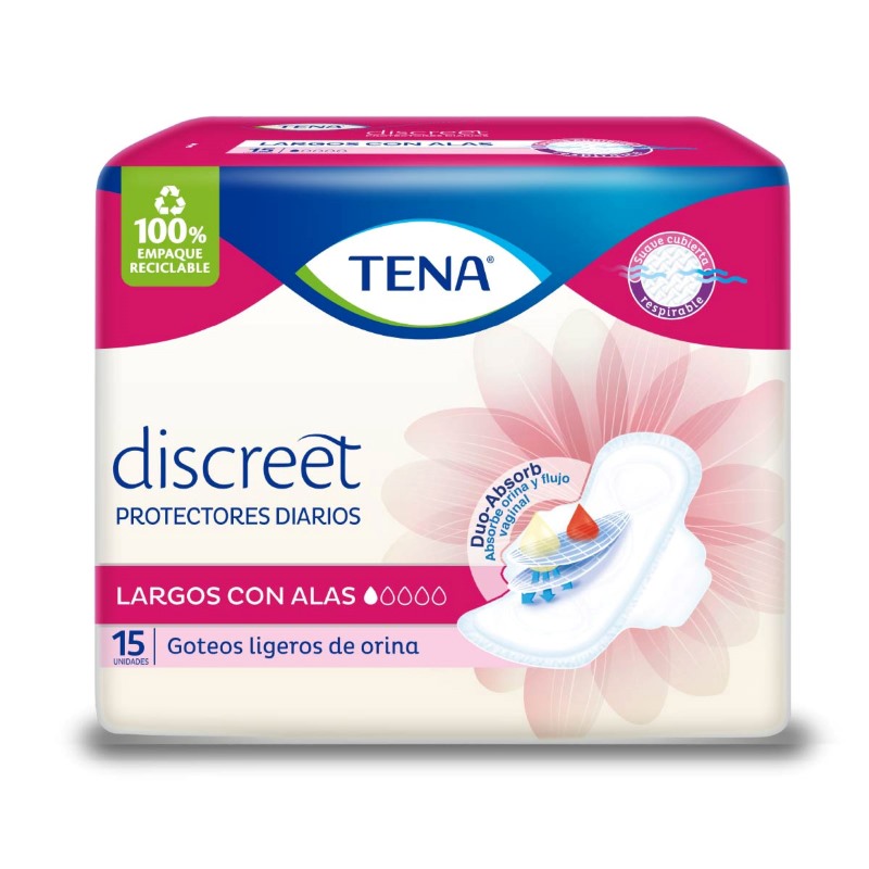 PROT.TENA LARGO ALAS DISCREET 15UND