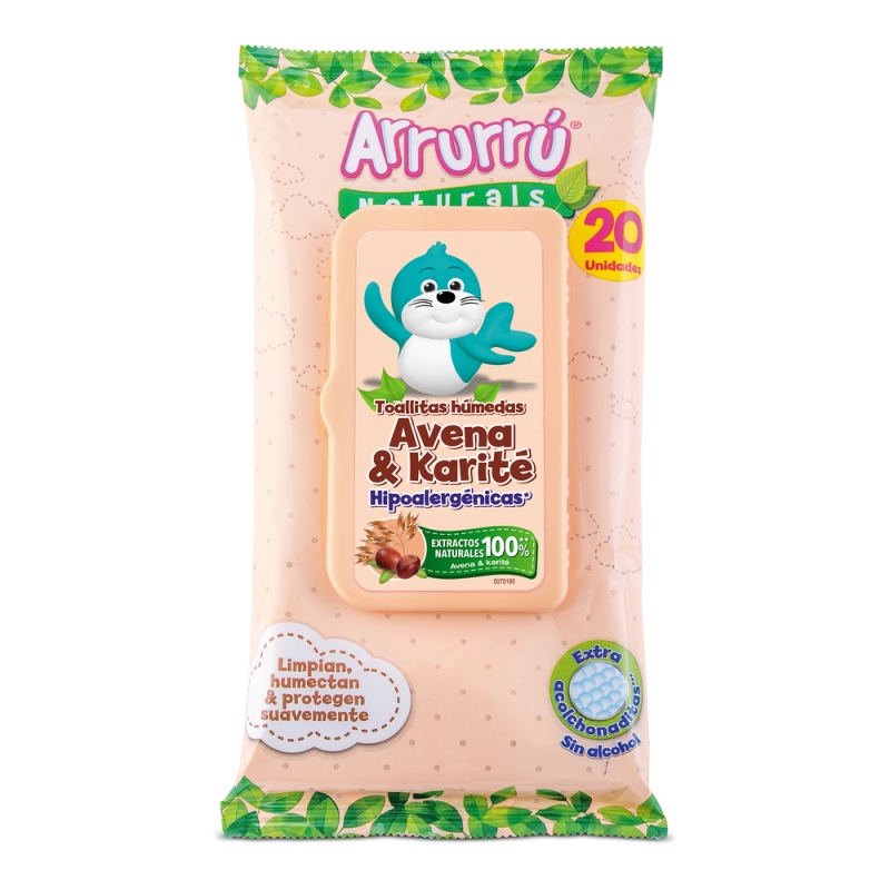 TOALLITAS HUMEDAS ARRURRU AVENA 20UND