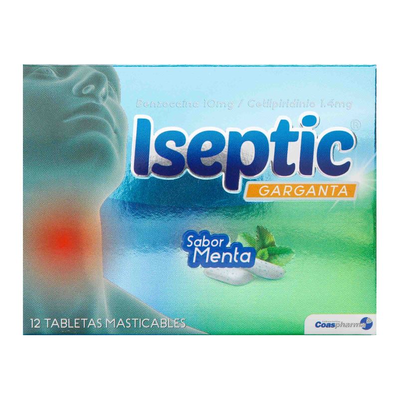 ISEPTIC MENTA CAJA 12 TABLETAS COA